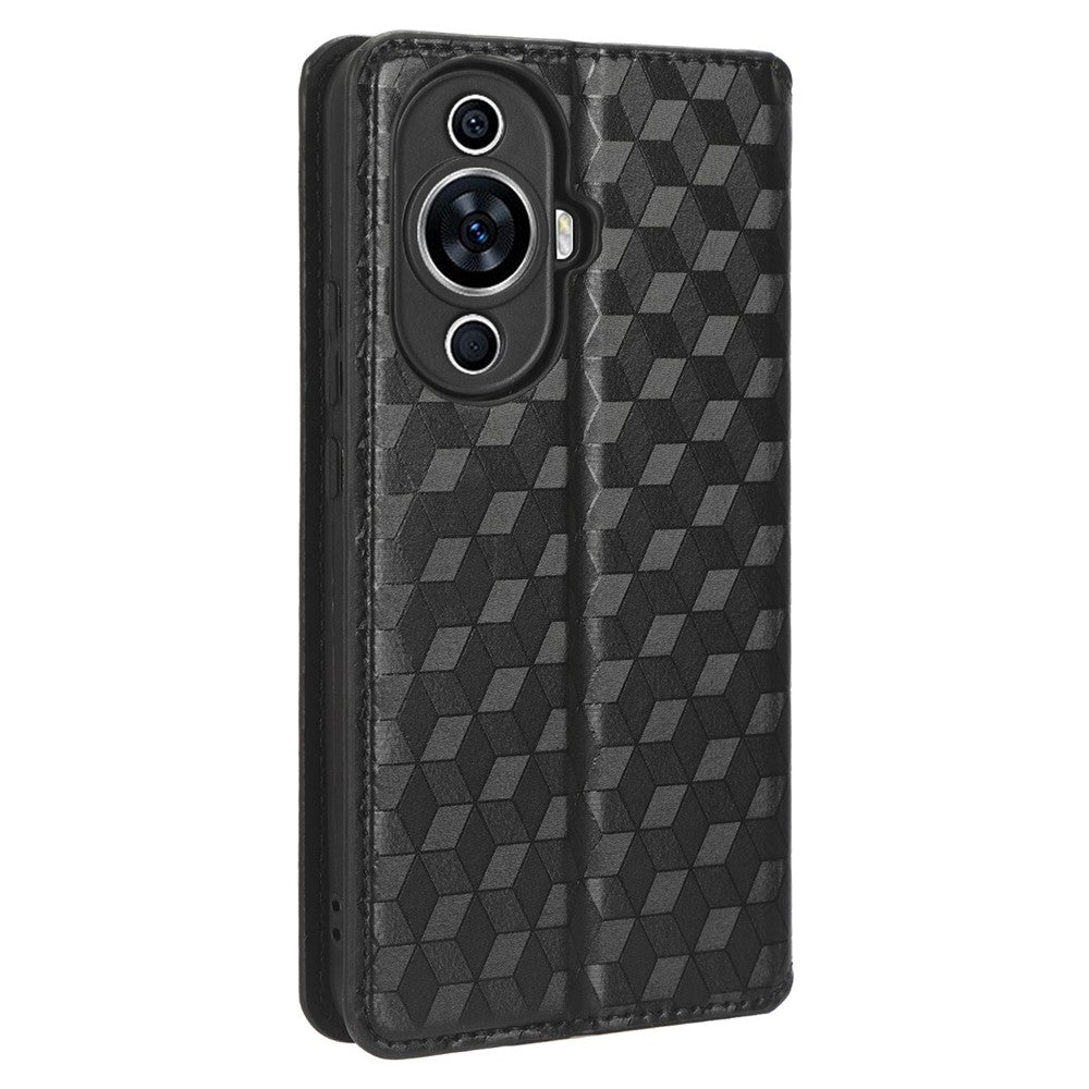Phone Case for Huawei nova 11 / nova 12s 4G / nova 12 Lite 4G Stand Wallet Shockproof PU Leather Rhombus Imprinted Cover