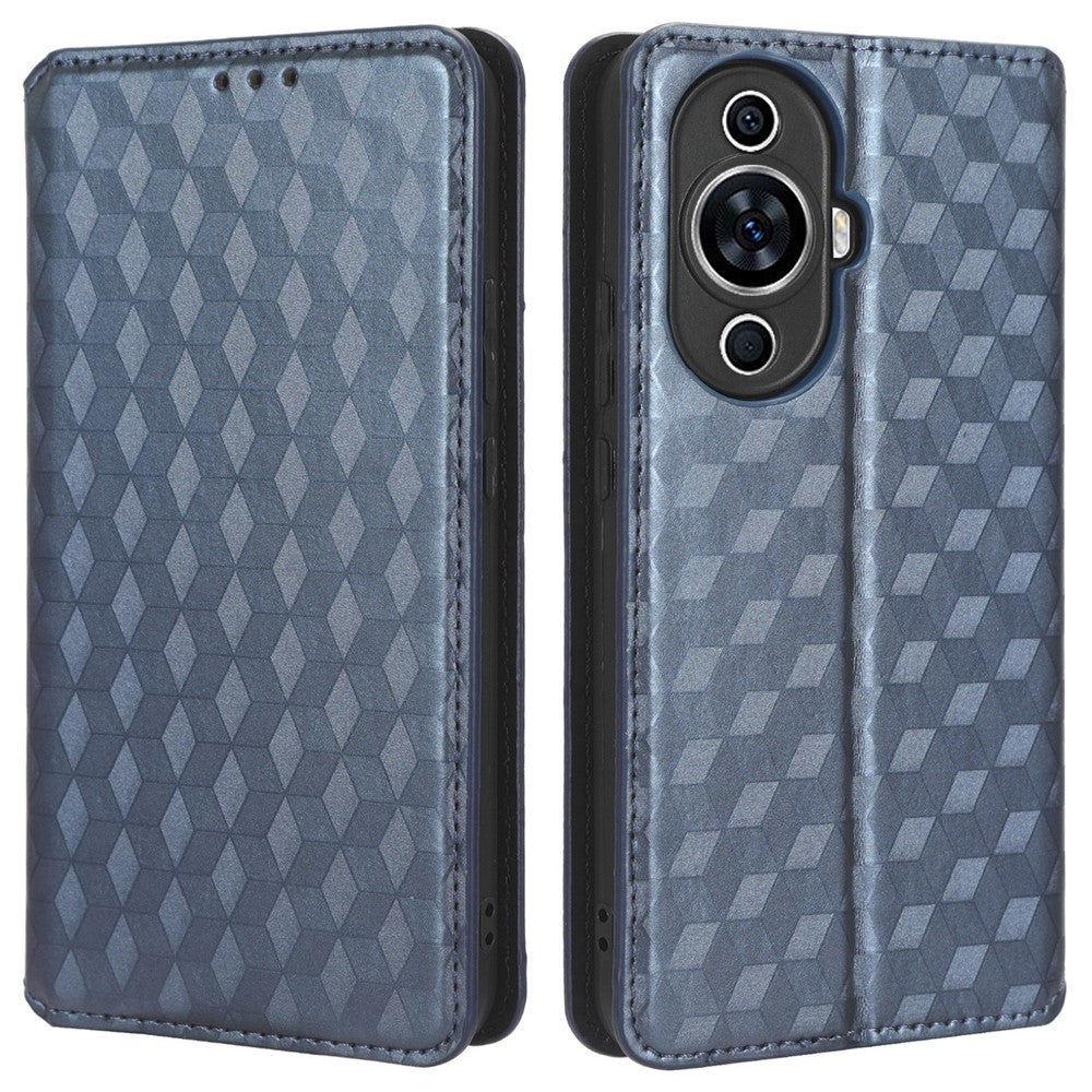Phone Case for Huawei nova 11 / nova 12s 4G / nova 12 Lite 4G Stand Wallet Shockproof PU Leather Rhombus Imprinted Cover
