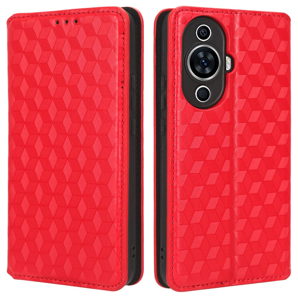 Phone Case for Huawei nova 11 / nova 12s 4G / nova 12 Lite 4G Stand Wallet Shockproof PU Leather Rhombus Imprinted Cover