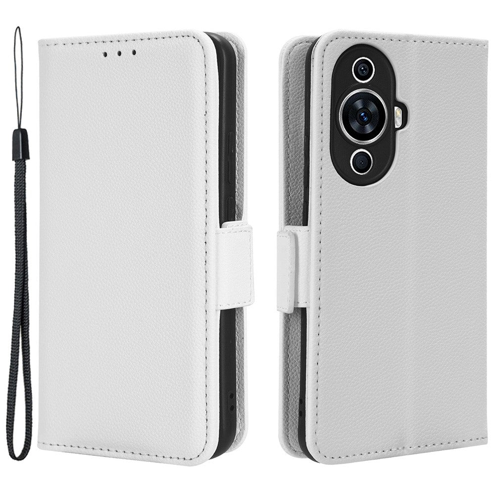 For Huawei nova 11 / nova 12s 4G / nova 12 Lite 4G PU Leather Wallet Case Litchi Texture Stand Phone Cover with Strap
