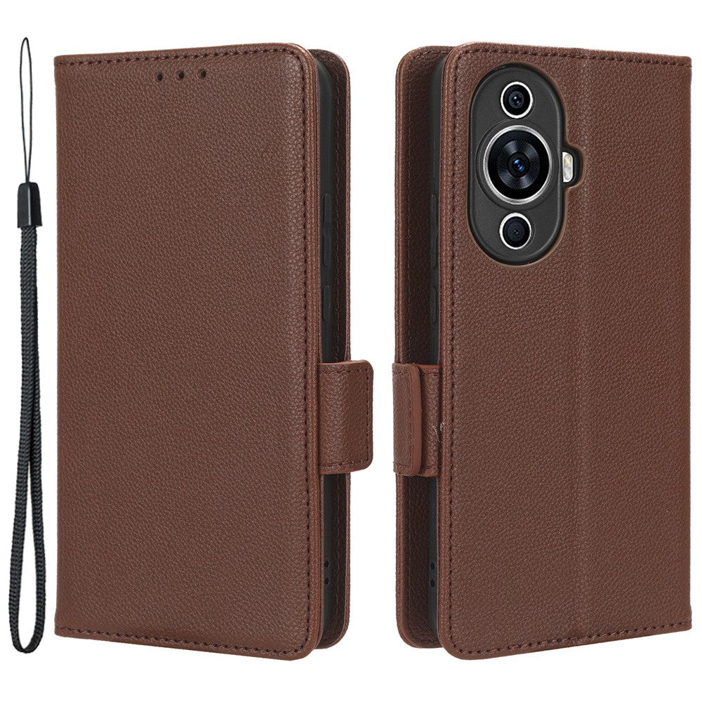 For Huawei nova 11 / nova 12s 4G / nova 12 Lite 4G PU Leather Wallet Case Litchi Texture Stand Phone Cover with Strap