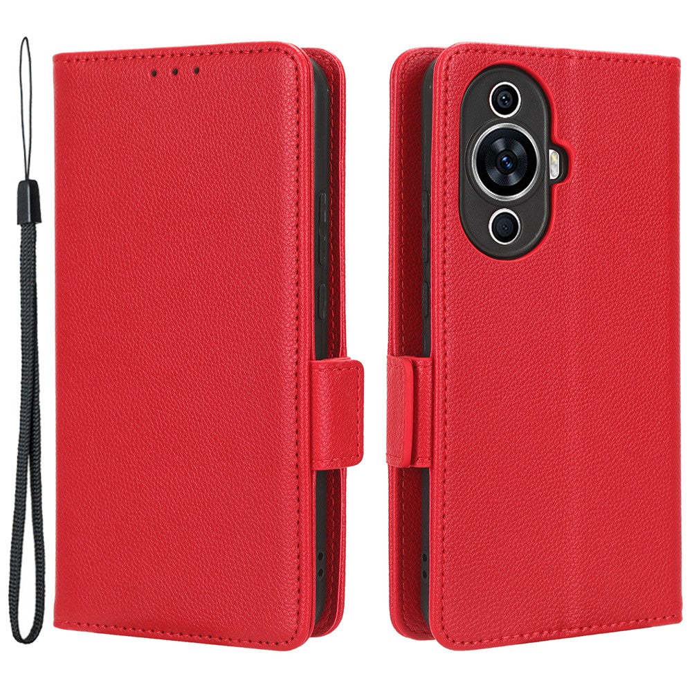For Huawei nova 11 Pro / nova 11 Ultra PU Leather Flip Cover Litchi Texture Wallet Phone Case with Strap