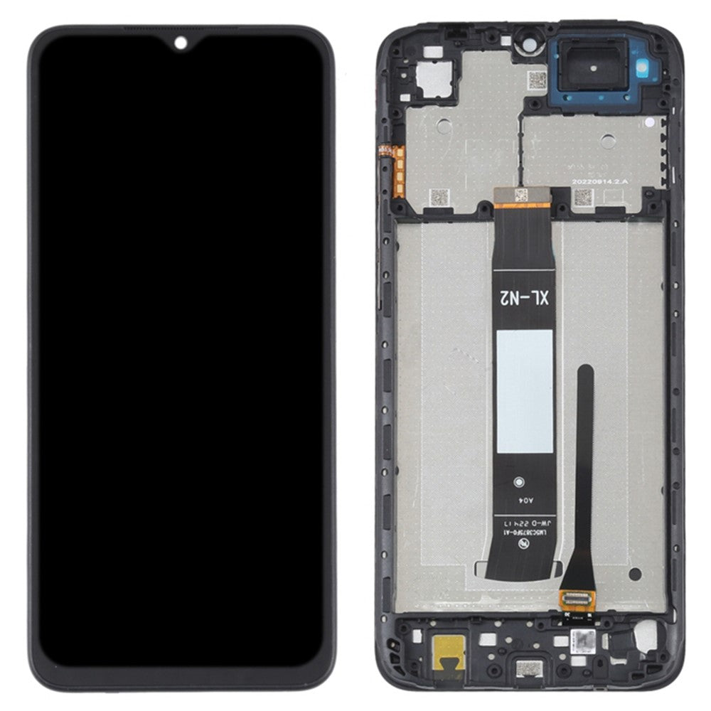 Til Xiaomi Redmi A1 4G / A1+ 4G / A2 4G / A2+ 4G Grade B LCD-skærm og digitizer-enhed + ramme (uden logo)