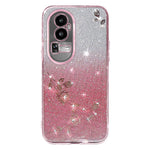 KADEM For Oppo Reno10 Pro+ 5G Anti-Scratch TPU Case Glitter Floral Pattern Rhinestone Gradient Smartphone Cover
