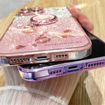 KADEM For Oppo Reno10 Pro+ 5G Anti-Scratch TPU Case Glitter Floral Pattern Rhinestone Gradient Smartphone Cover