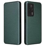Carbon Fiber Texture Shell for Xiaomi Redmi K60E 5G Phone Case Stand Card Slot PU Leather Cover