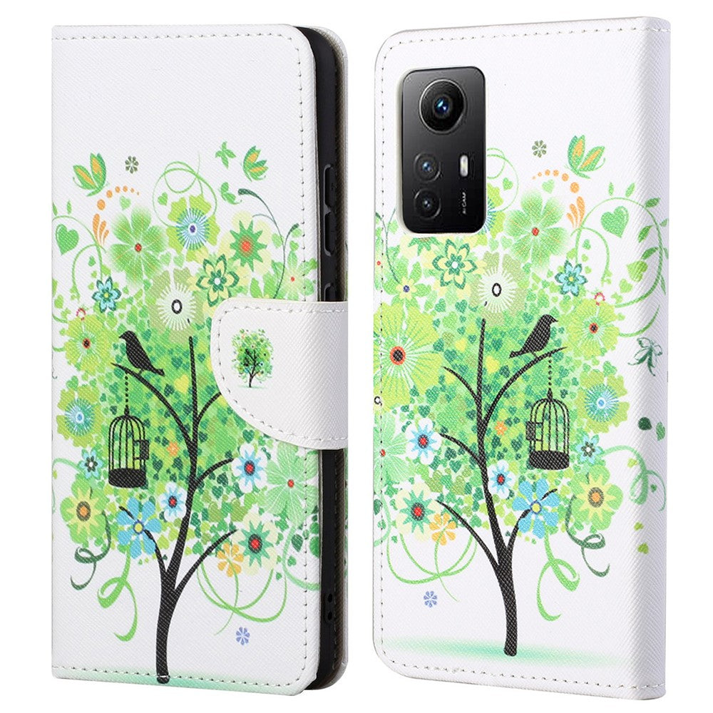 Xiaomi Redmi Note 12S 4G Mönstertryck Läder Mobilskal Plånboksfodral mobilskydd