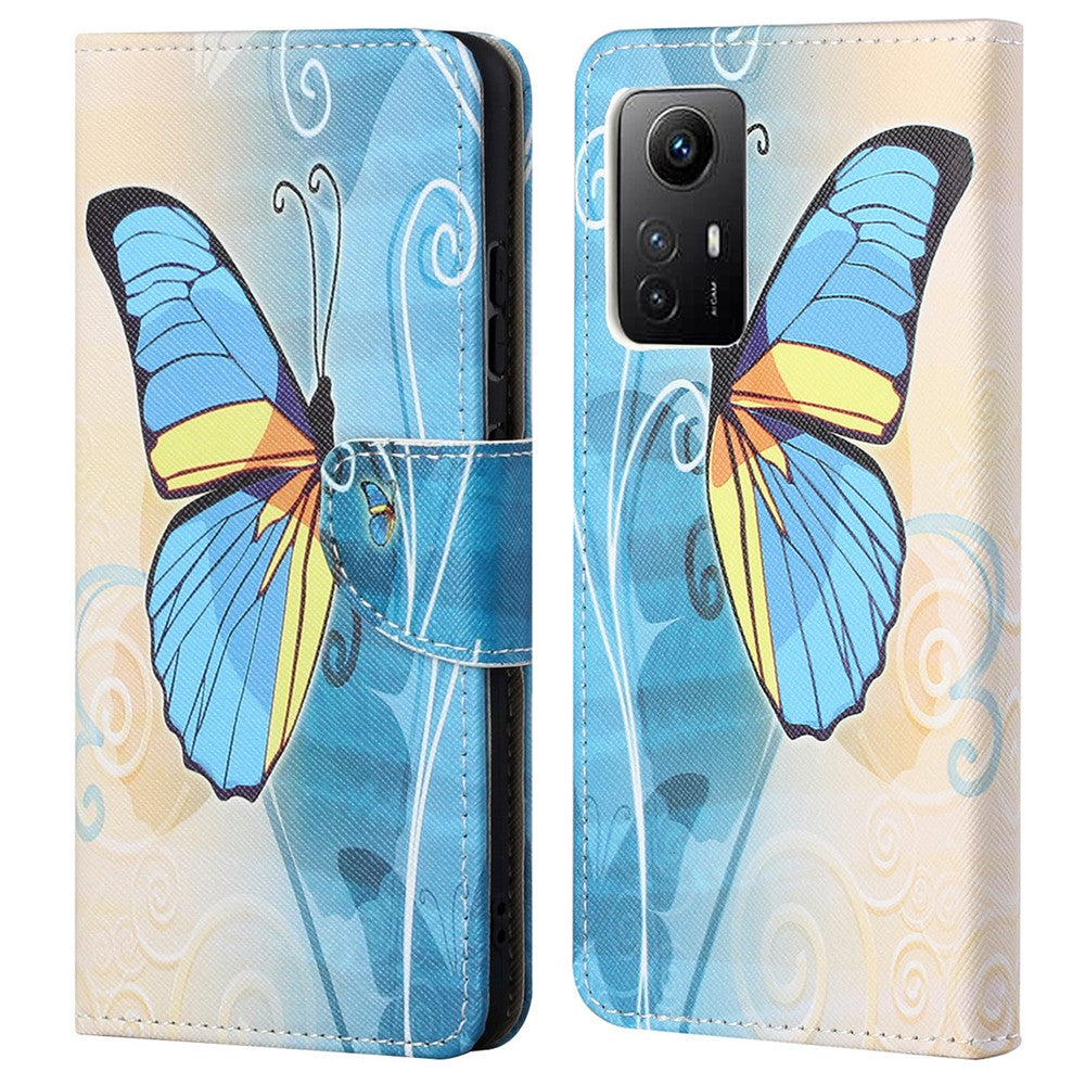Xiaomi Redmi Note 12S 4G Mönstertryck Läder Mobilskal Plånboksfodral mobilskydd