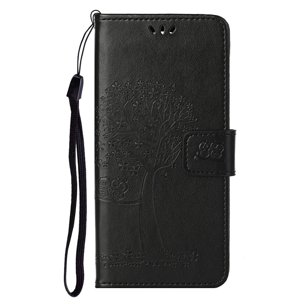 For Xiaomi Redmi Note 12S 4G Owl Tree Imprinted Wallet Phone Case PU Leather Stand Cover