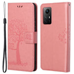 For Xiaomi Redmi Note 12S 4G Owl Tree Imprinted Wallet Phone Case PU Leather Stand Cover