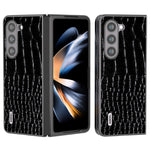 ABEEL For Samsung Galaxy Z Fold5 5G Cowhide Leather + PC Phone Case Crocodile Texture Slim Cover