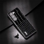 ABEEL For Samsung Galaxy Z Fold5 5G Cowhide Leather + PC Phone Case Crocodile Texture Slim Cover