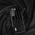 ABEEL For Samsung Galaxy Z Fold5 5G Cowhide Leather + PC Phone Case Crocodile Texture Slim Cover