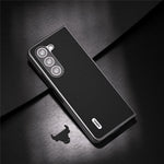 ABEEL For Samsung Galaxy Z Fold5 5G Genuine Cow Leather + Hard PC Shell Black Edge Phone Case Cover