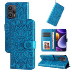For Xiaomi Redmi Note 12 Turbo / Poco F5 5G Phone Case PU Leather Wallet Imprinted Sunflower Phone Stand Cover
