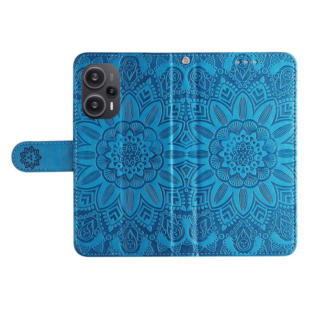 For Xiaomi Redmi Note 12 Turbo / Poco F5 5G Phone Case PU Leather Wallet Imprinted Sunflower Phone Stand Cover