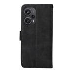 Xiaomi Redmi Note 12 Turbo / Poco F5 5G PU-läder plånboksfodral kalvtextur reptåligt stativfodral med rem