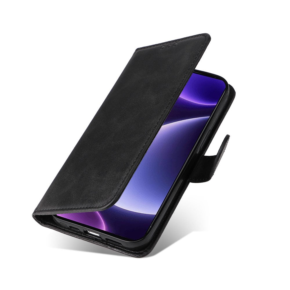 Xiaomi Redmi Note 12 Turbo / Poco F5 5G PU-läder plånboksfodral kalvtextur reptåligt stativfodral med rem