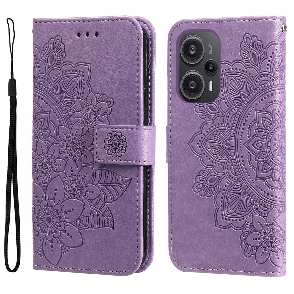 For Xiaomi Redmi Note 12 Turbo / Poco F5 5G Case Floral Pattern PU Leather Wallet Stand Phone Cover