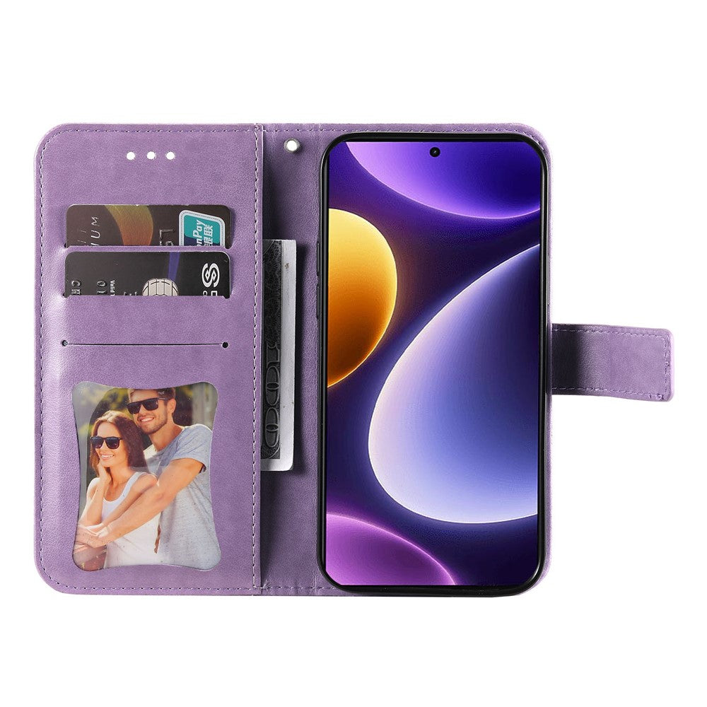 For Xiaomi Redmi Note 12 Turbo / Poco F5 5G Case Floral Pattern PU Leather Wallet Stand Phone Cover