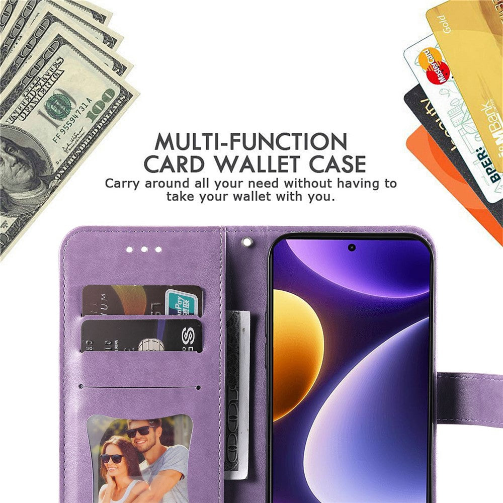 For Xiaomi Redmi Note 12 Turbo / Poco F5 5G Case Floral Pattern PU Leather Wallet Stand Phone Cover