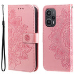For Xiaomi Redmi Note 12 Turbo / Poco F5 5G Case Floral Pattern PU Leather Wallet Stand Phone Cover
