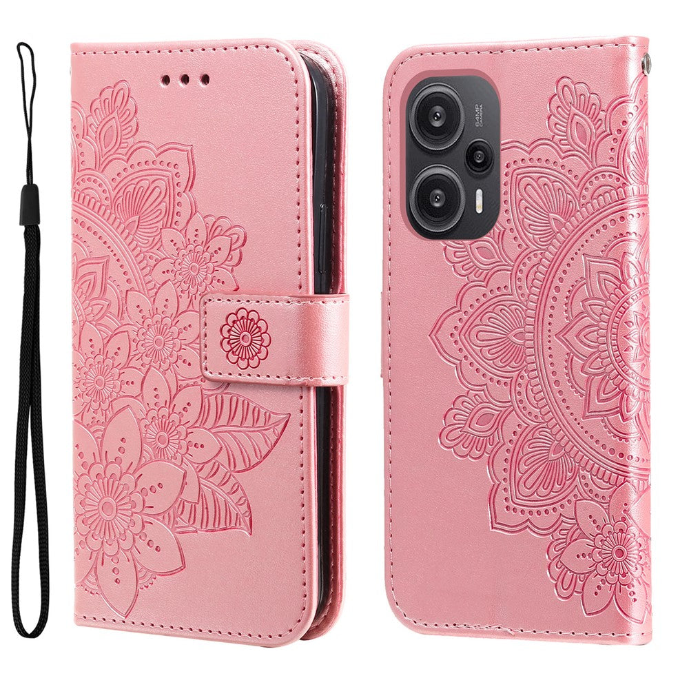 For Xiaomi Redmi Note 12 Turbo / Poco F5 5G Case Floral Pattern PU Leather Wallet Stand Phone Cover