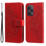 For Xiaomi Redmi Note 12 Turbo / Poco F5 5G Case Floral Pattern PU Leather Wallet Stand Phone Cover