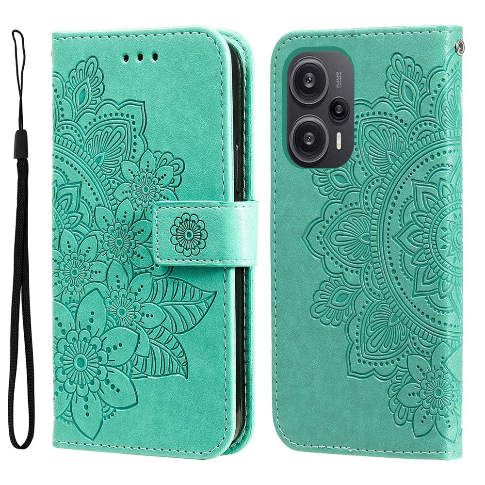 For Xiaomi Redmi Note 12 Turbo / Poco F5 5G Case Floral Pattern PU Leather Wallet Stand Phone Cover