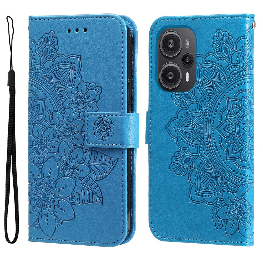 For Xiaomi Redmi Note 12 Turbo / Poco F5 5G Case Floral Pattern PU Leather Wallet Stand Phone Cover