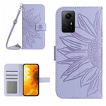 HT04 Läderfodral med stativ och axelrem för Xiaomi Redmi Note 12S 4G, plånboksfodral med solrostryck