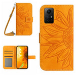 HT04 Läderfodral med stativ och axelrem för Xiaomi Redmi Note 12S 4G, plånboksfodral med solrostryck