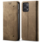 For Xiaomi Redmi Note 12 Turbo / Poco F5 5G PU Leather Case Stand Wallet Jeans Cloth Texture Phone Cover