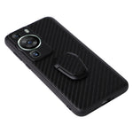 Fallsäkert mobilskal för Huawei P60 Pro, texturerat PU-läderbelagt TPU+PC-fodral med stöd