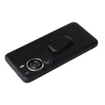 For Huawei P60 Pro Fall Proof Phone Case Textured PU Leather Coated TPU+PC Cover with Kickstand