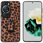 For Huawei P60 Pro Fall Proof Phone Case Textured PU Leather Coated TPU+PC Cover with Kickstand