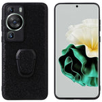 Fallsäkert mobilskal för Huawei P60 Pro, texturerat PU-läderbelagt TPU+PC-fodral med stöd
