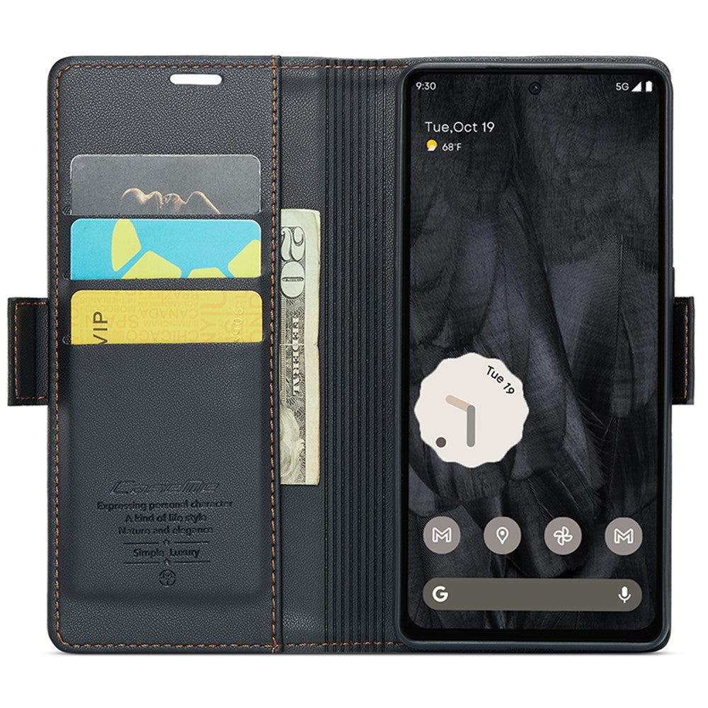 CASEME 023 Google Pixel 8 Pro Läderfodral RFID - Svart