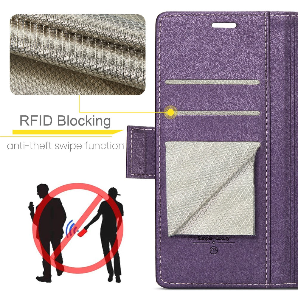 For Samsung Galaxy Note20 Ultra / Ultra 5G Leather Case CASEME 023 RFID Blocking 3 Card Slot Mobile Cover