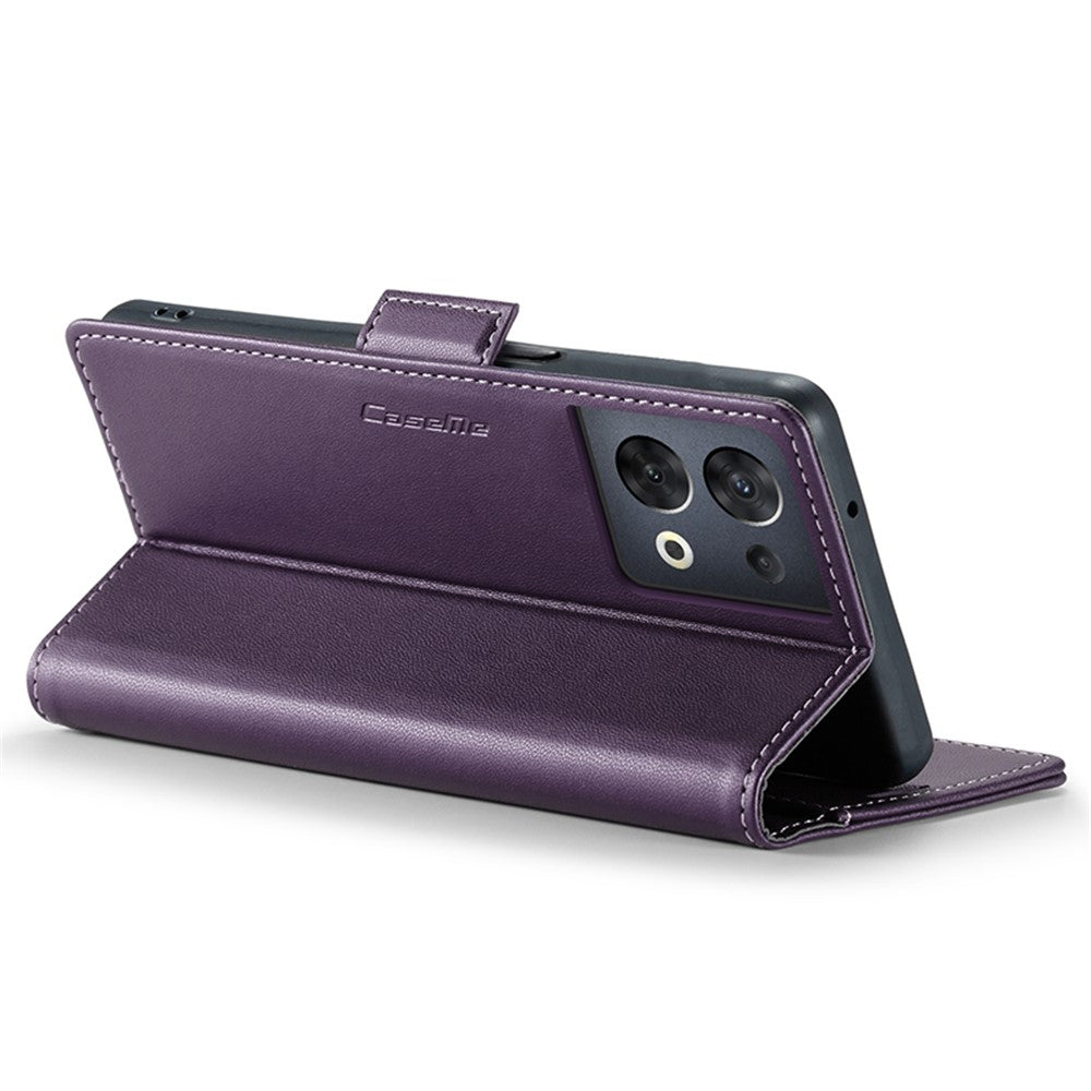 For Oppo Reno8 5G (Global) Leather Case CASEME 023 RFID Blocking 3 Card Slot Mobile Cover