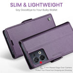 For Oppo Reno8 5G (Global) Leather Case CASEME 023 RFID Blocking 3 Card Slot Mobile Cover
