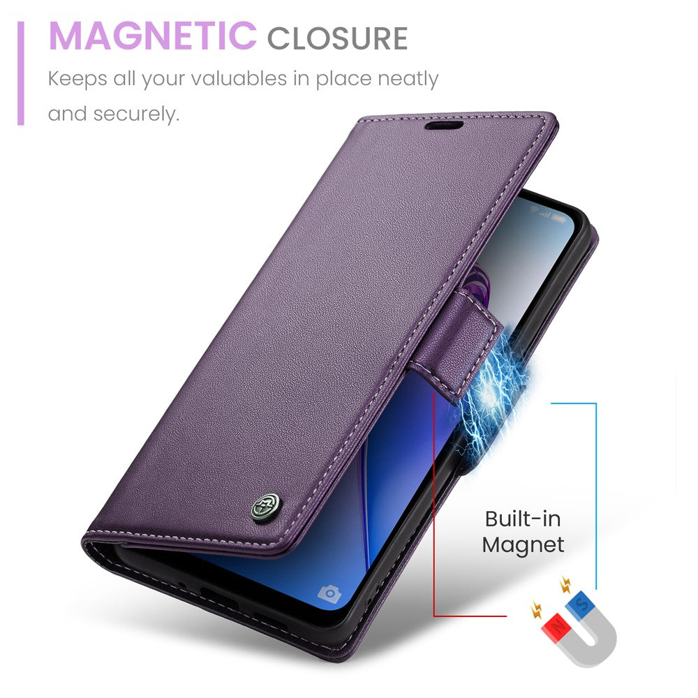 For Oppo Reno8 5G (Global) Leather Case CASEME 023 RFID Blocking 3 Card Slot Mobile Cover
