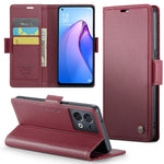 For Oppo Reno8 5G (Global) Leather Case CASEME 023 RFID Blocking 3 Card Slot Mobile Cover