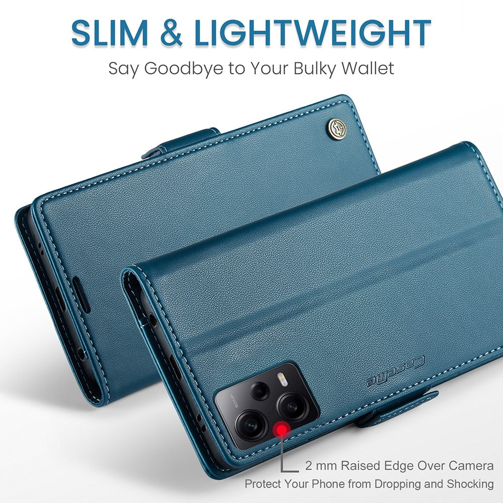For Xiaomi Poco X5 Pro 5G / Redmi Note 12 Pro Speed 5G / Note 12 Pro 5G Leather Case CASEME 023 RFID Blocking 3 Card Slot Mobile Cover