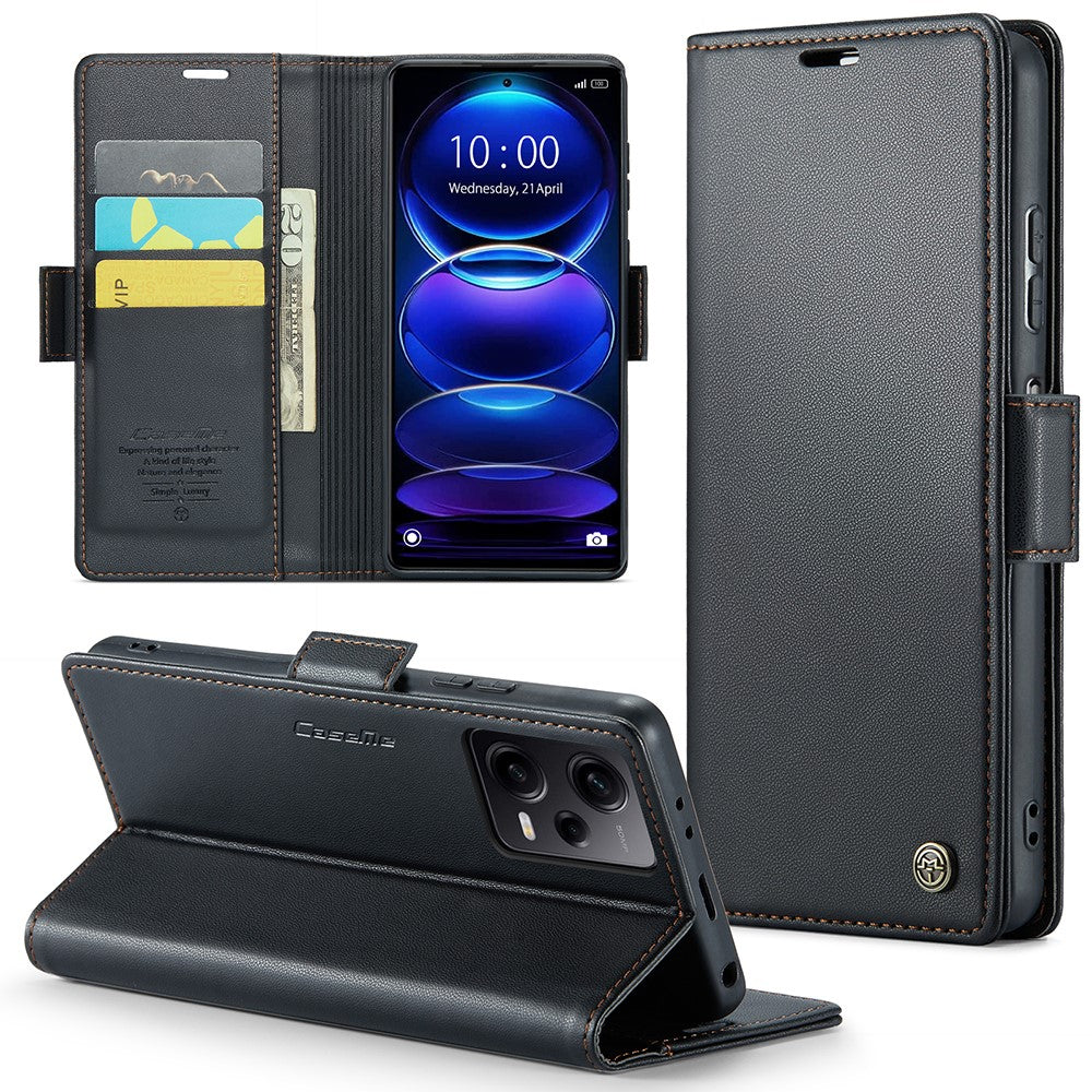 Xiaomi Poco X5 Pro 5G / Redmi Note 12 Pro Speed 5G / Note 12 Pro 5G CASEME 023-lædercover med RFID-blokerende 3-kortsrum