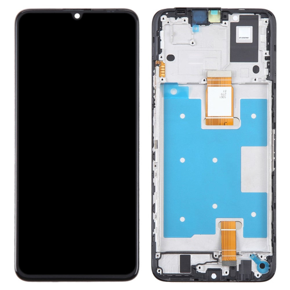 Til Honor X7a 4G Grade C LCD-skærm og digitizer-enhed + rammeudskiftningsdel (uden logo)
