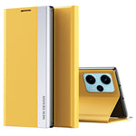 For Xiaomi Poco F5 5G / Redmi Note 12 Turbo PU Leather Flip Cover Electroplating Anti-Scratch Phone Case with Stand