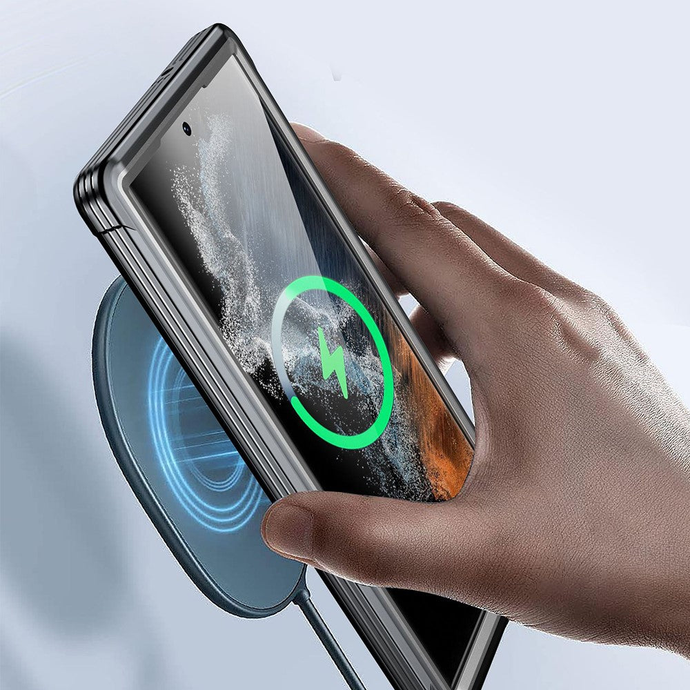 For Samsung Galaxy S22 Ultra 5G Anti-drop Phone Case TPU Frame Clear PC Back Cover with PET Screen Protector