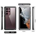For Samsung Galaxy S22 Ultra 5G Anti-drop Phone Case TPU Frame Clear PC Back Cover with PET Screen Protector