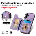 Telefoncover til Samsung Galaxy A54 5G PU-læderbelagt PC+TPU-etui med RFID-blokerende kortpladser og støttefod
